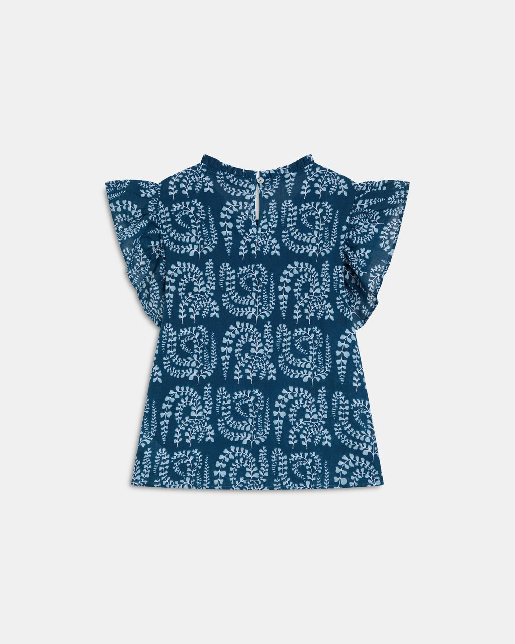 BLUSA MANGA CORTA VOLANTES PUNTILLAS ESTAMPADA