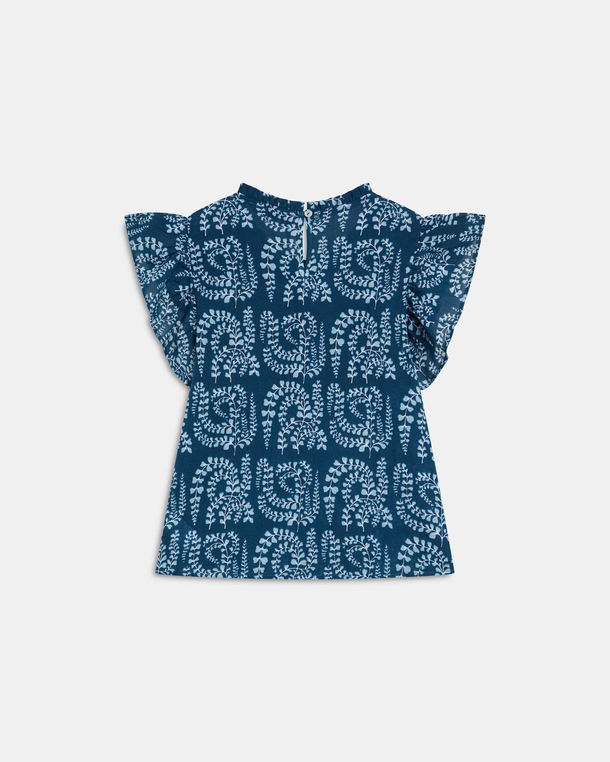 BLUSA MANGA CORTA VOLANTES PUNTILLAS ESTAMPADA