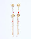 Pendientes Flor Cadenas Oro