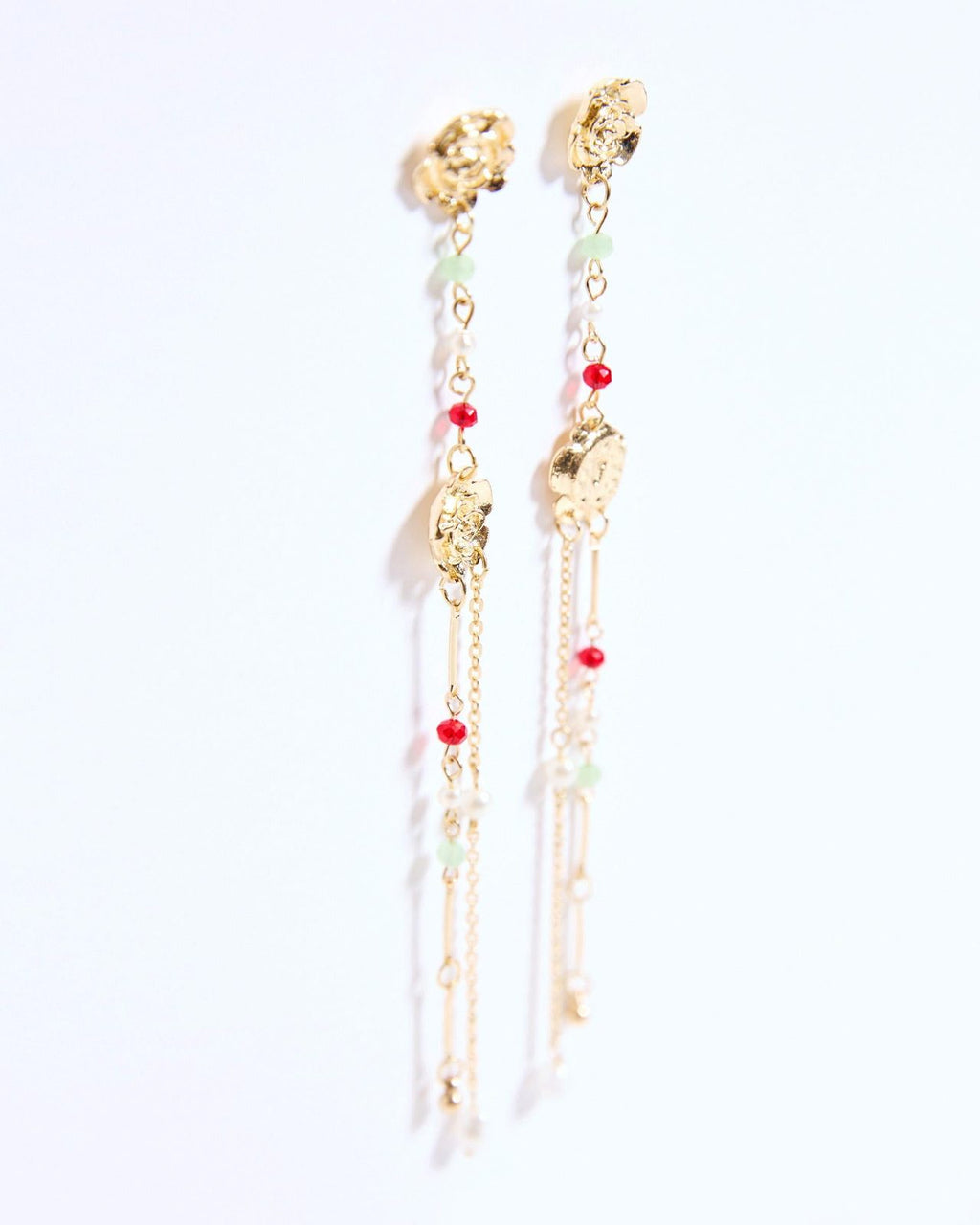 Pendientes Flor Cadenas Oro