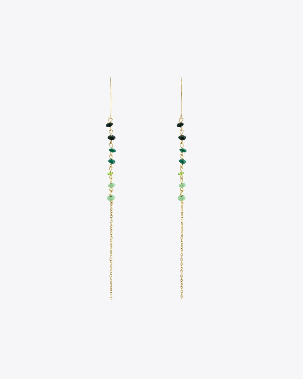 Pendientes Gancho Tira Bolitas Verde