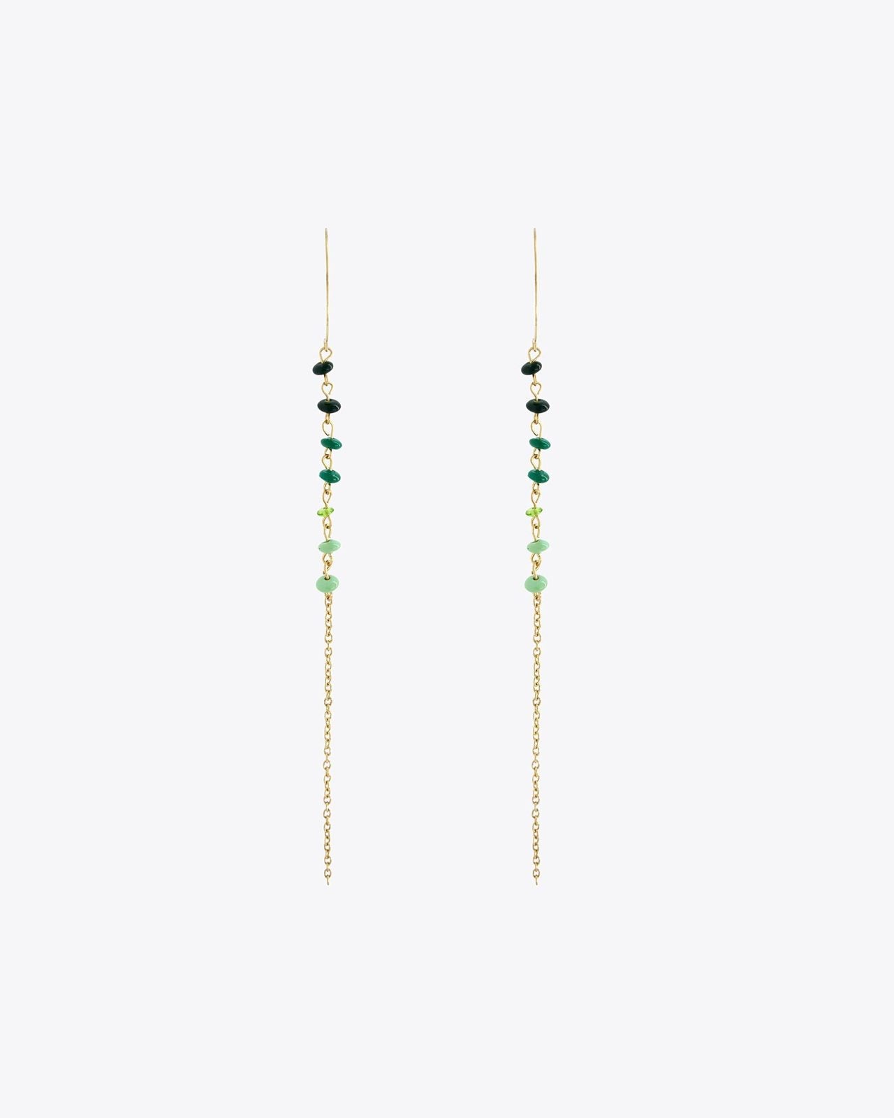 Pendientes Gancho Tira Bolitas Verde