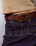 CINTURON PIEL CIRCULOS TACHUELAS