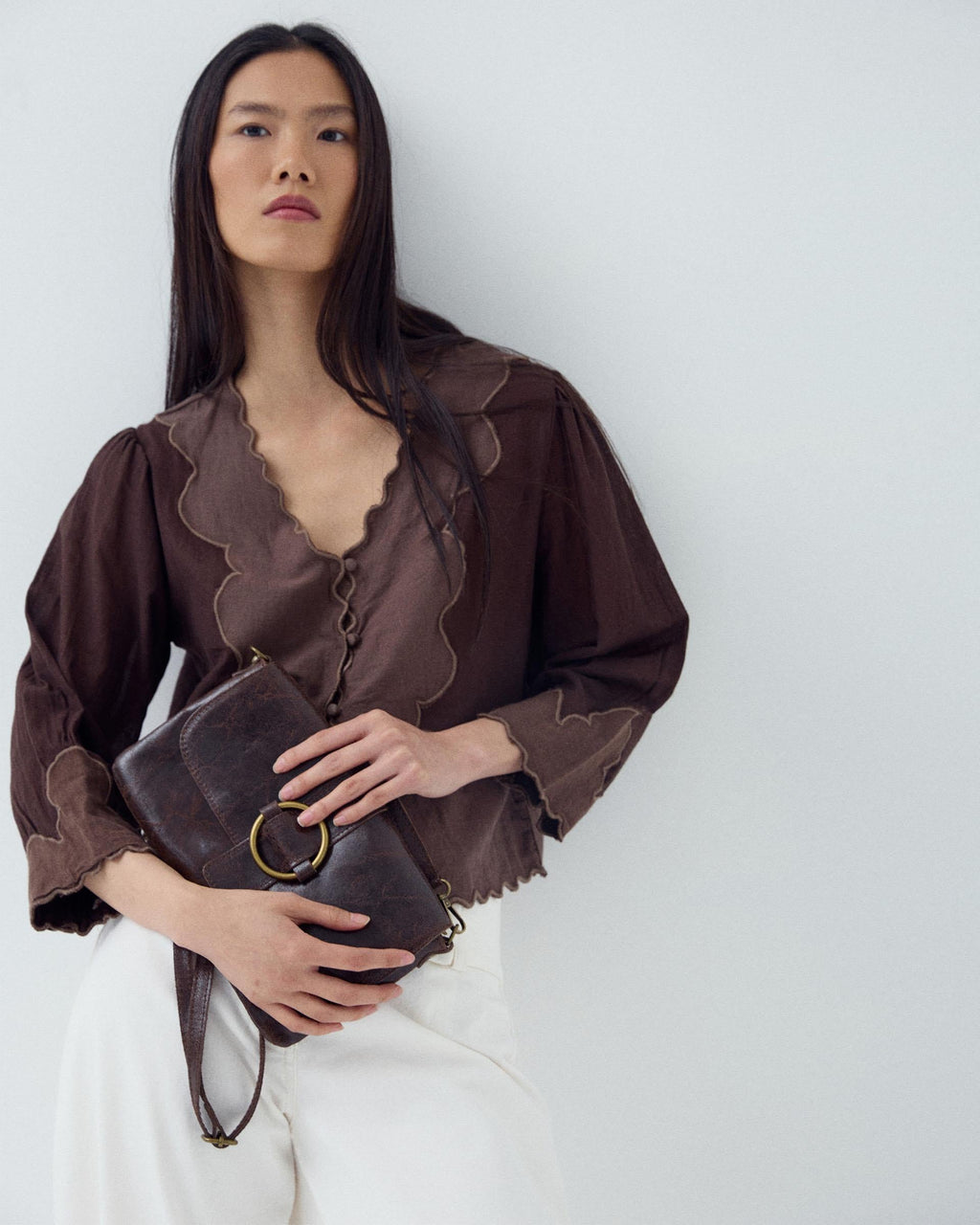 BLUSA MANGA FRANCESA CONTRASTE