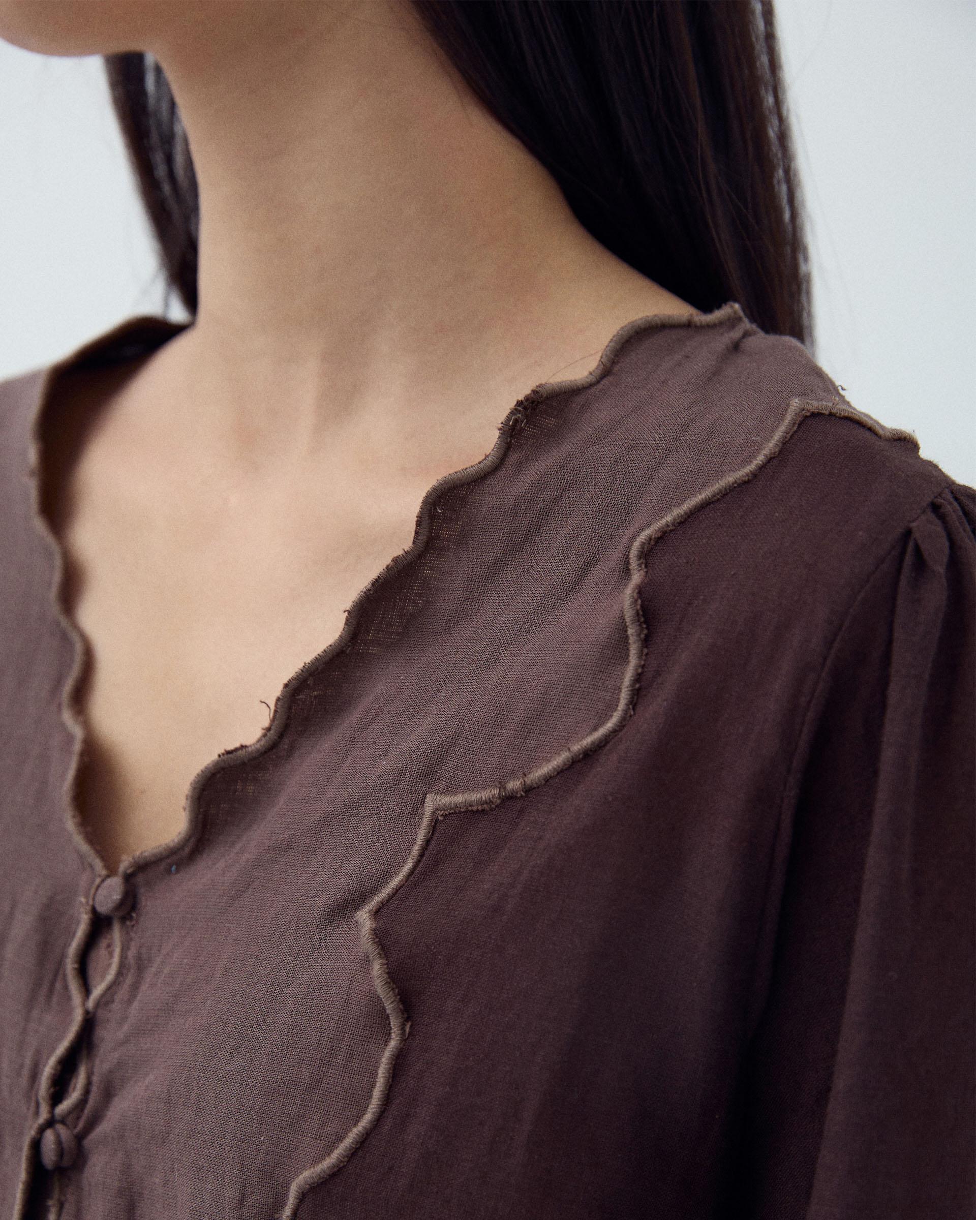 BLUSA MANGA FRANCESA CONTRASTE