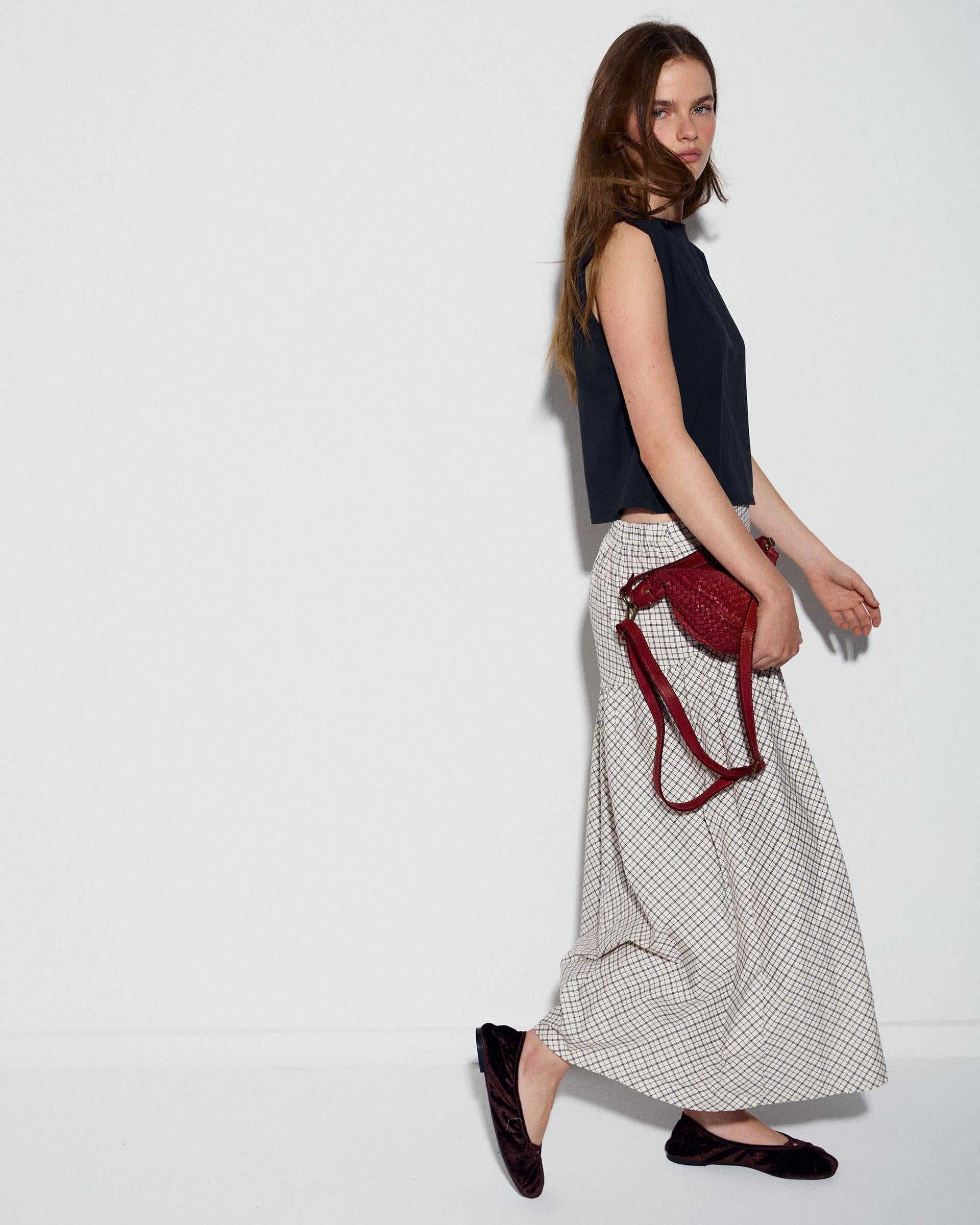 FALDA CANESU ASIMETRICO CUADROS