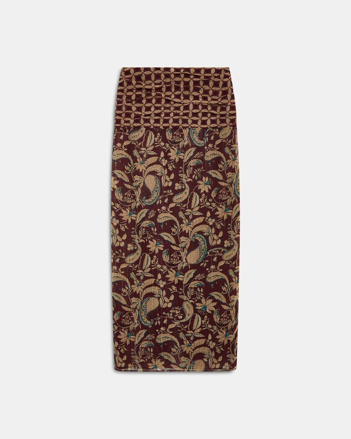 FALDA ESTAMPADO FLORAL Y GEOMETRICO