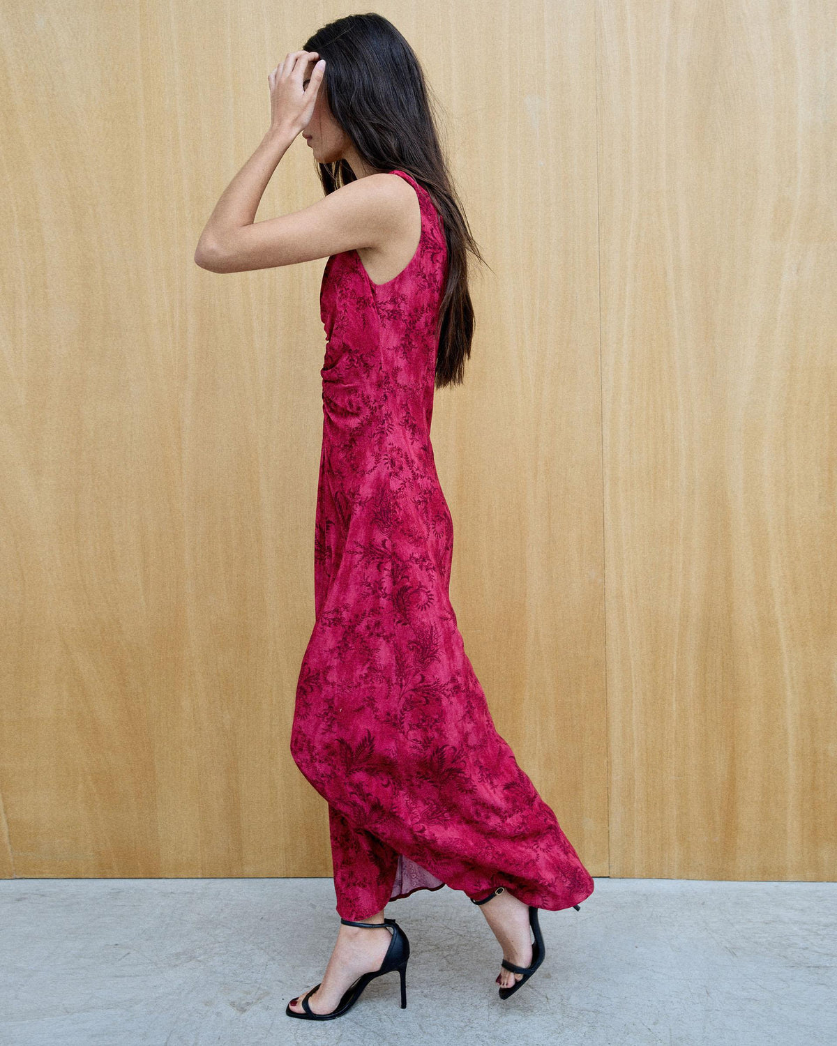 VESTIDO FRUNCIDO DELANTERO ESTAMPADO