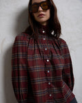BLUSA NIDO DE ABEJA CUELLO CUADROS