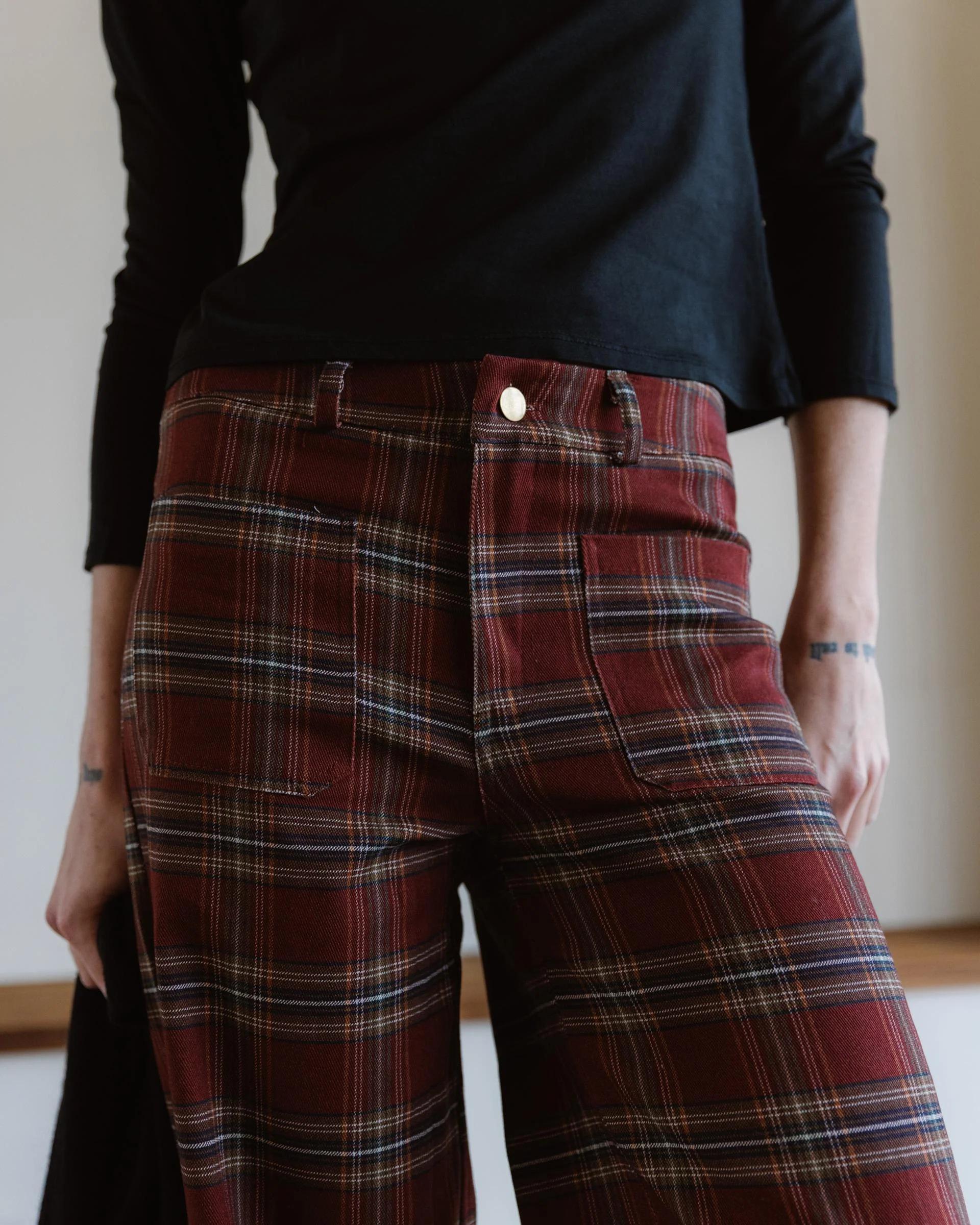 PANTALON CUADROS BOLSILLOS PLASTON