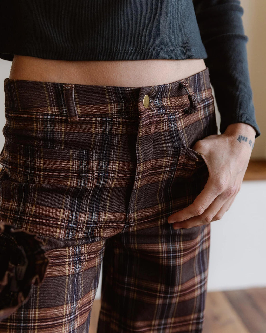 PANTALON CUADROS BOLSILLOS PLASTON