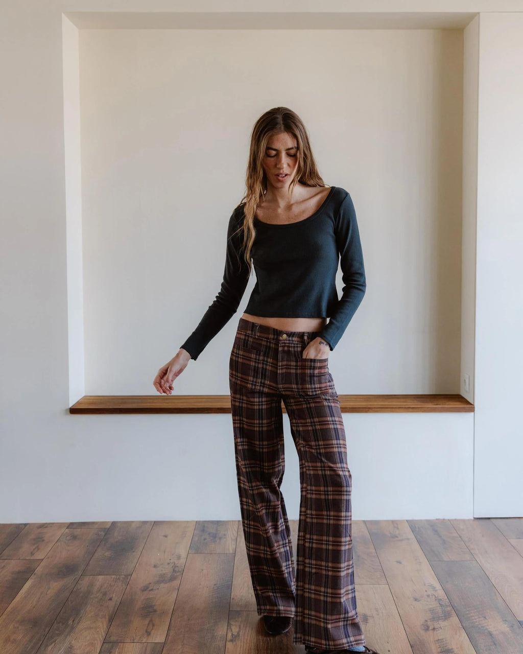 PANTALON CUADROS BOLSILLOS PLASTON