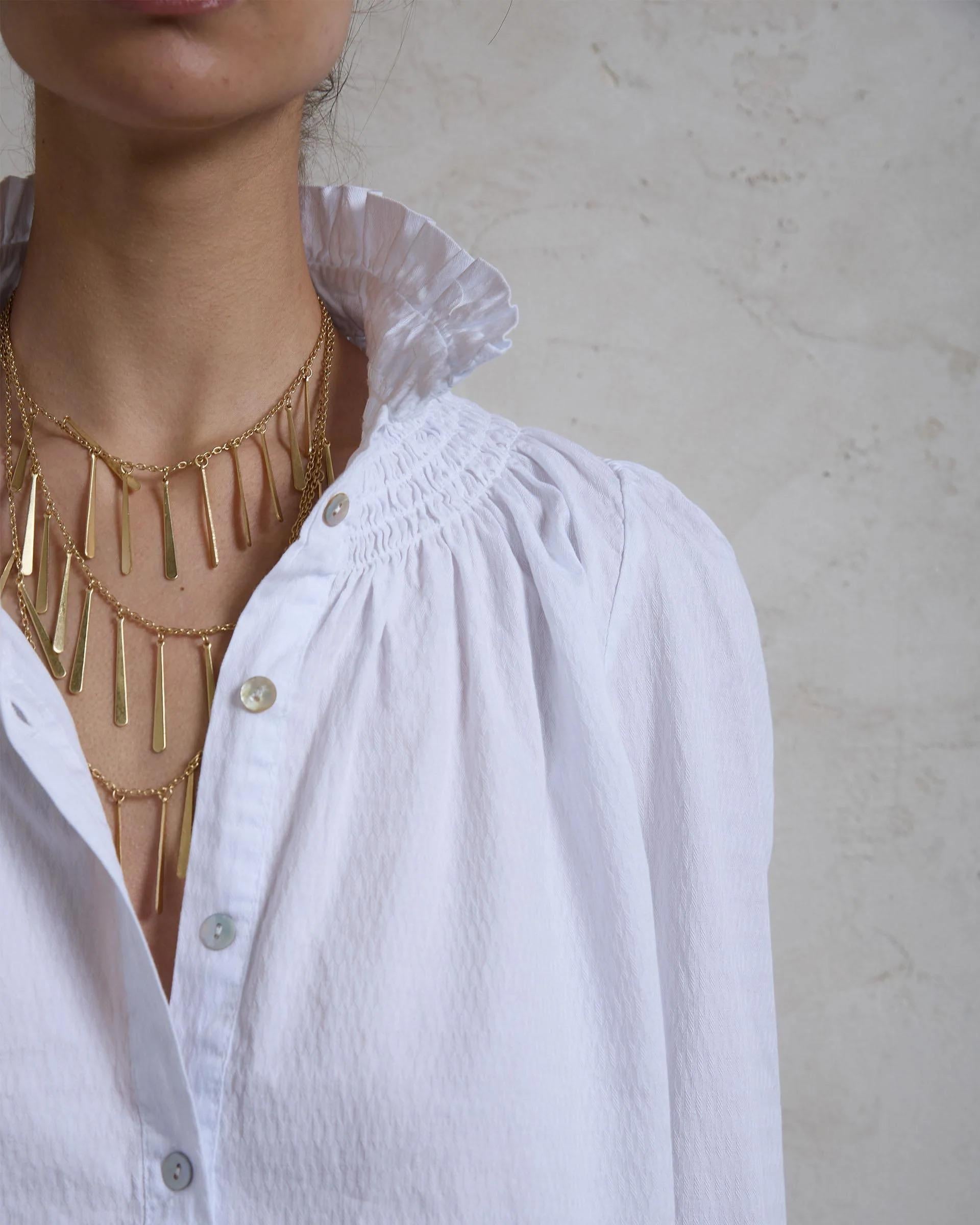 BLUSA NIDO DE ABEJA CUELLO