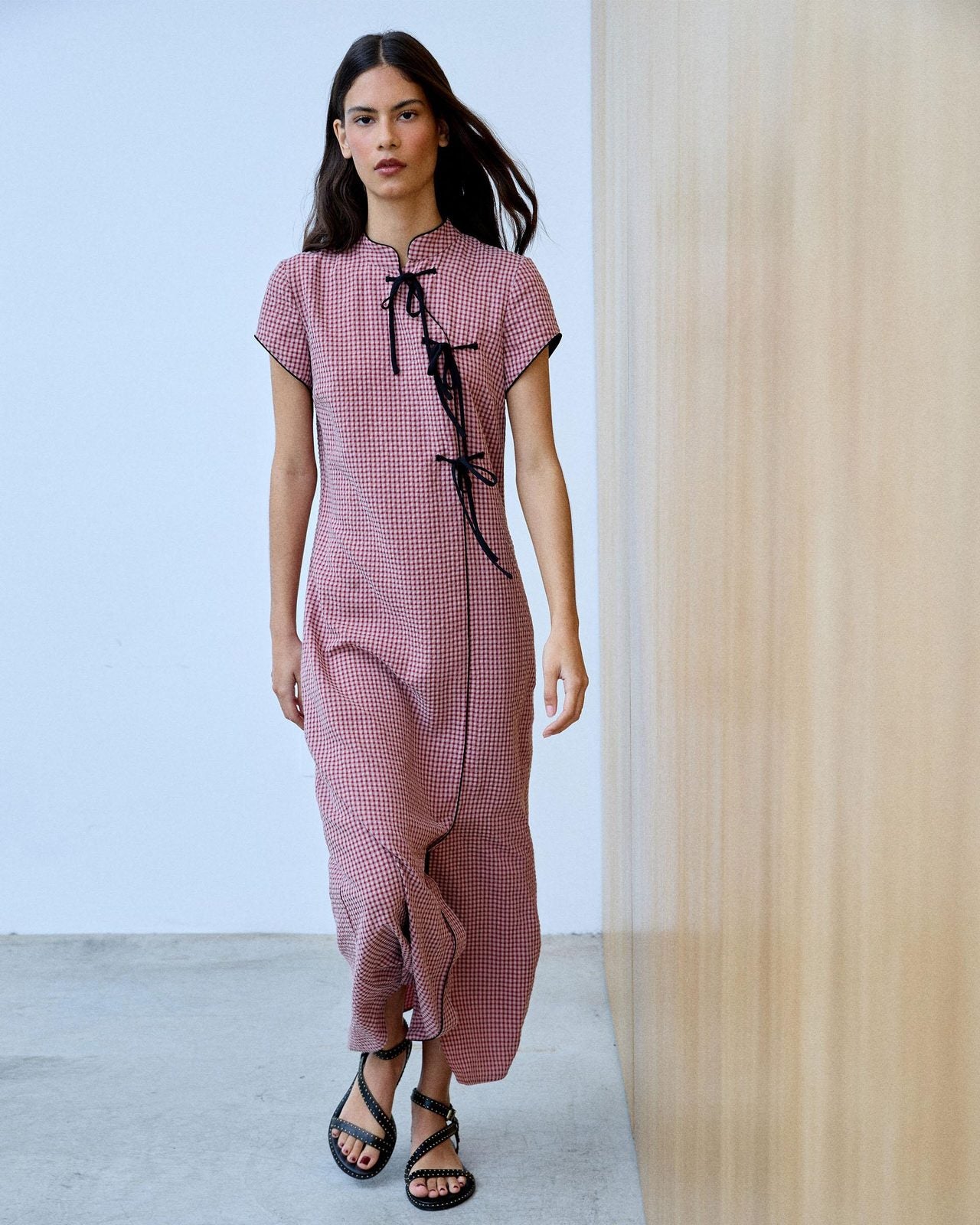 Vestido Japo Cuadros Rosa