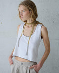 Camiseta Tirantes Pespuntes Blanco
