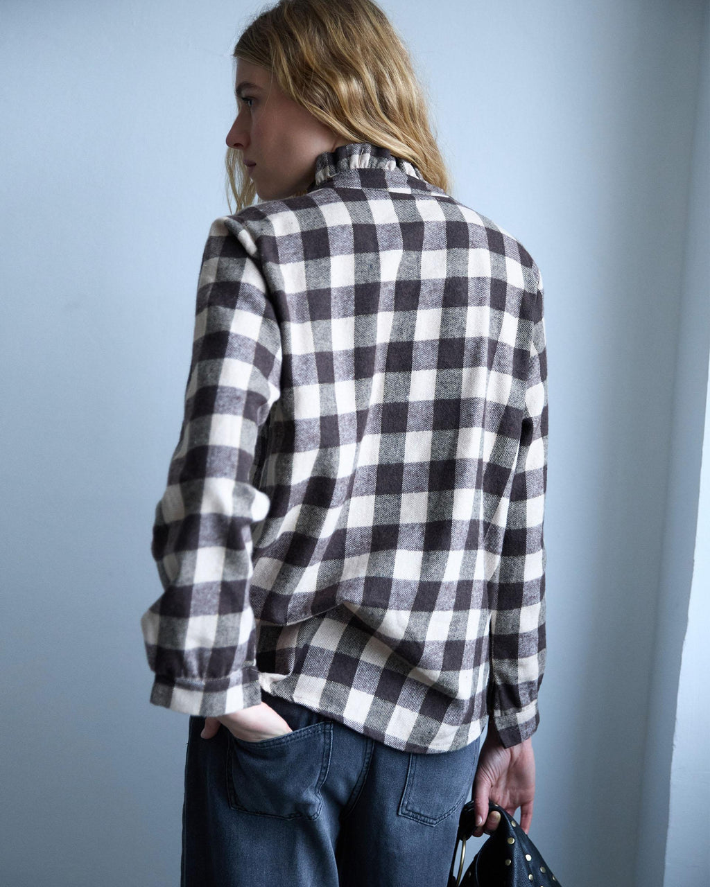 BLUSA CUADROS VICHY VOLANTE