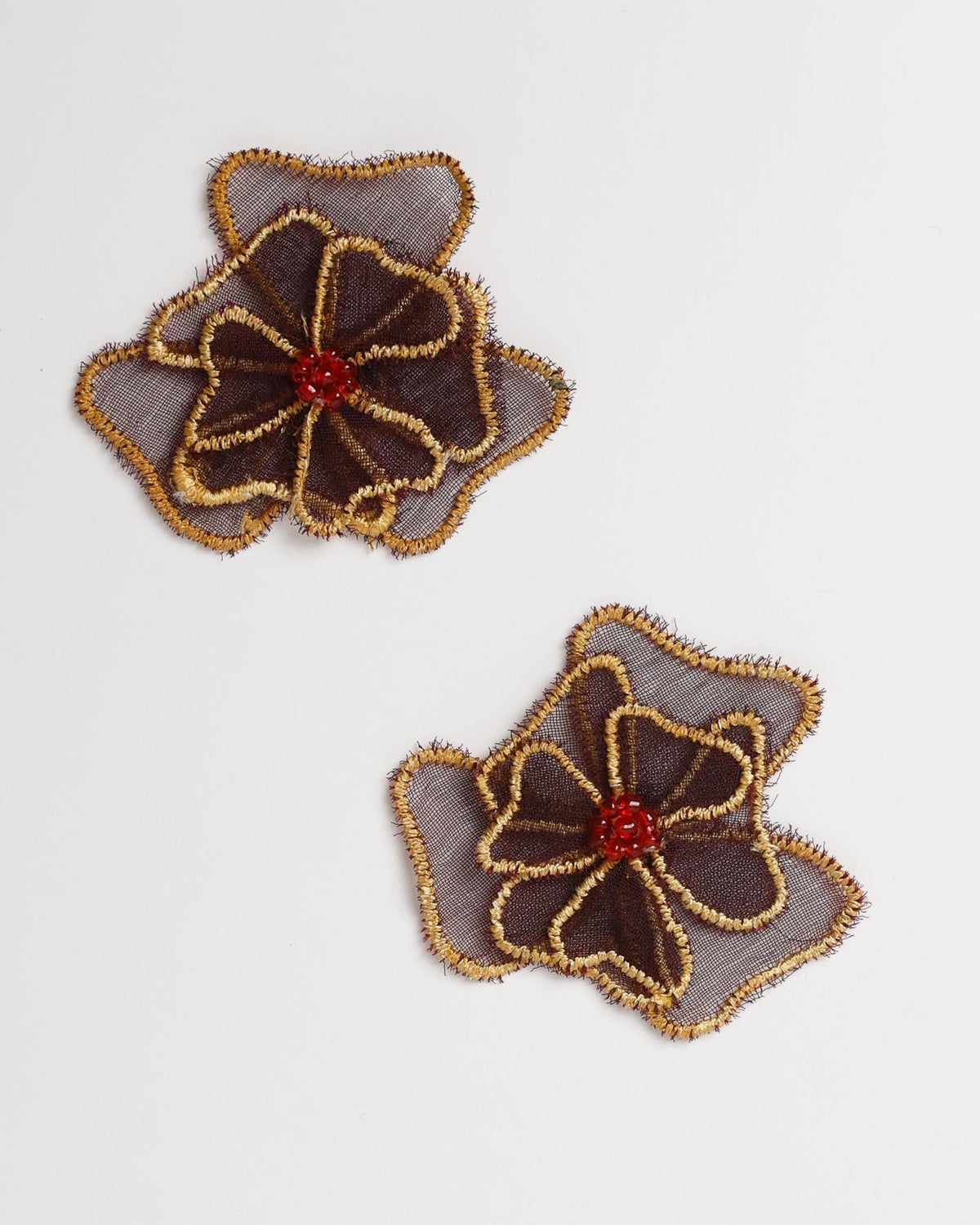 PENDIENTES TELA FLOR