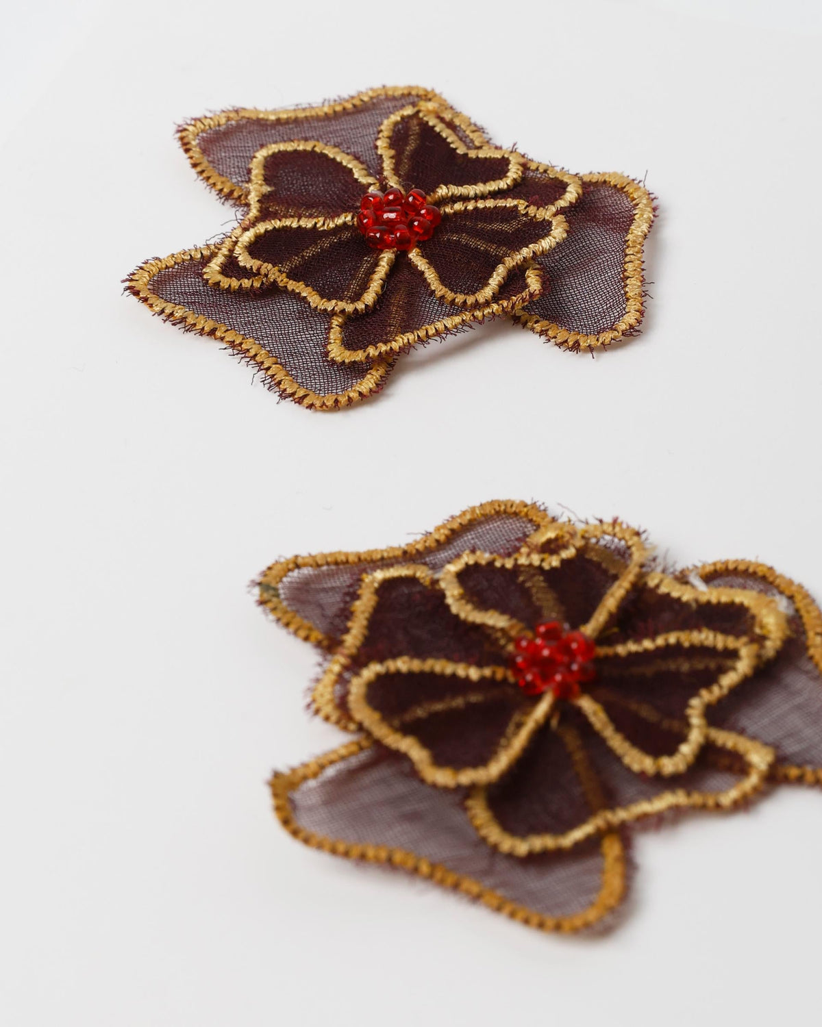 PENDIENTES TELA FLOR