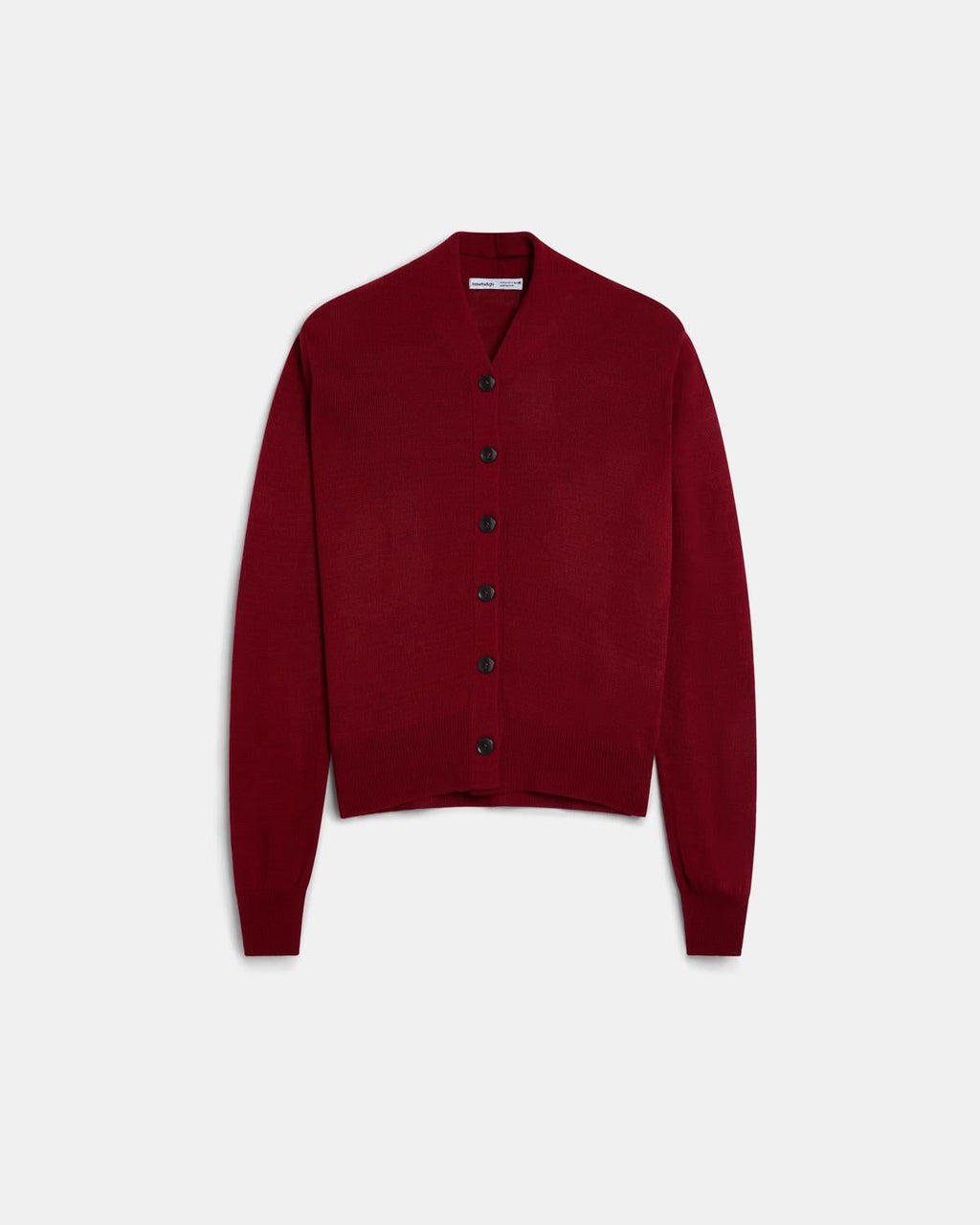 Chaqueta Punto Cuello Subido Pico Granate