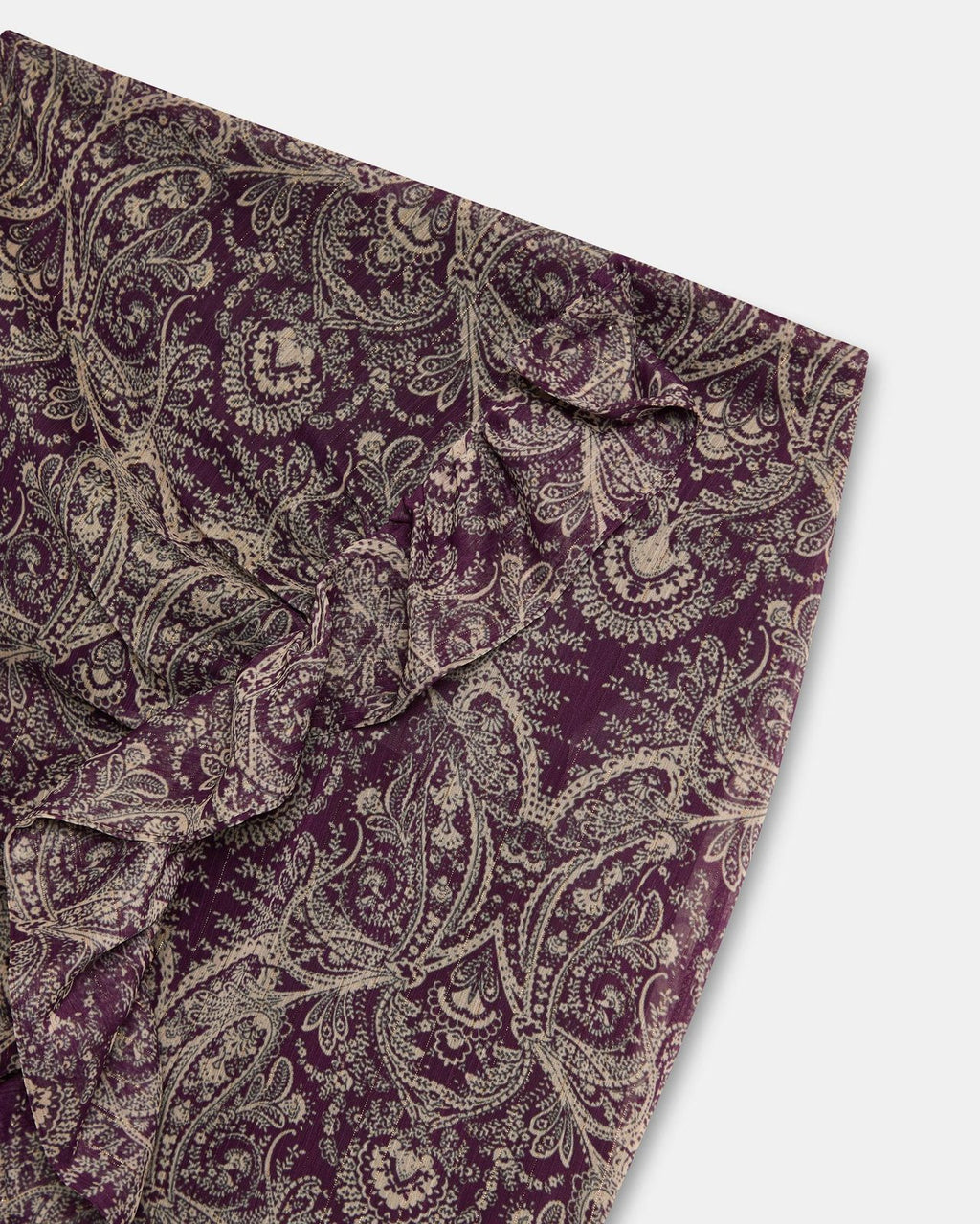 Minifalda Volante Estampado Morado