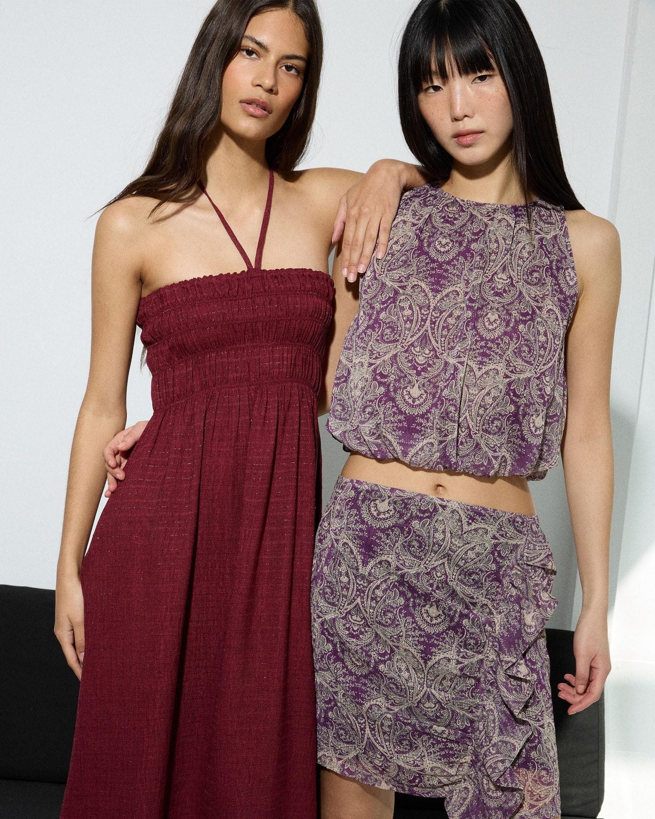 Top Vuelo Estampado Morado