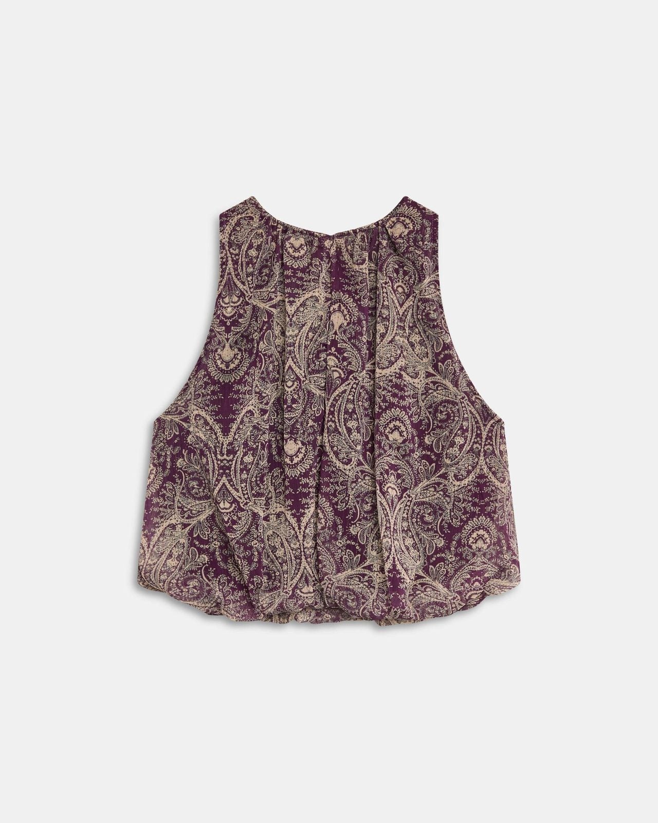 Top Vuelo Estampado Morado