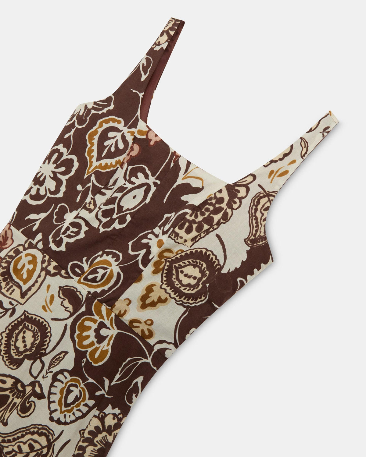VESTIDO TIRANTES CORTES ESTAMPADO
