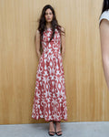Vestido Sin Mangas Estampado Étnico Teja