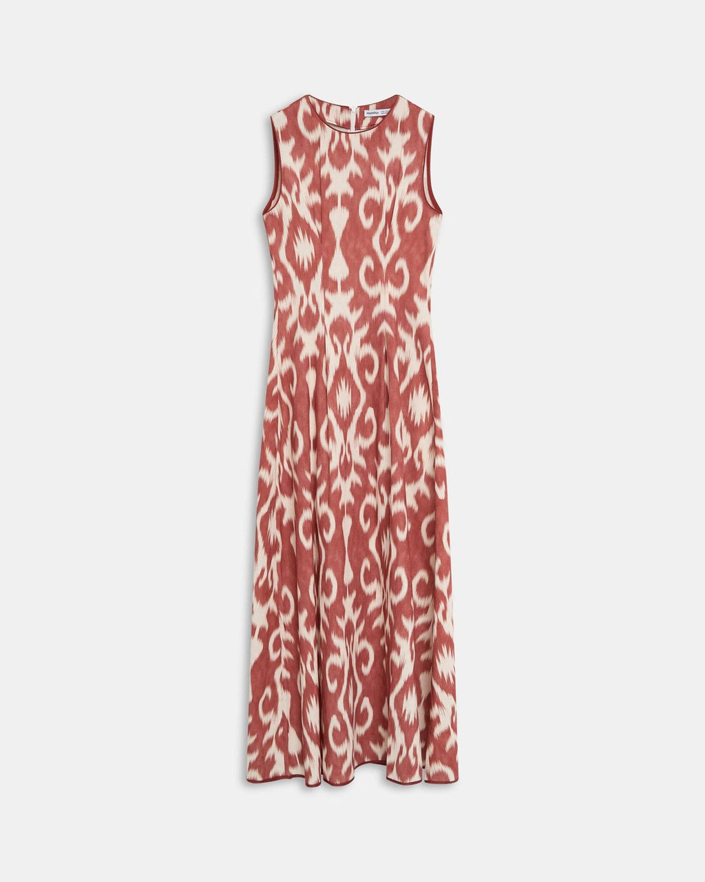 Vestido Sin Mangas Estampado Étnico Teja