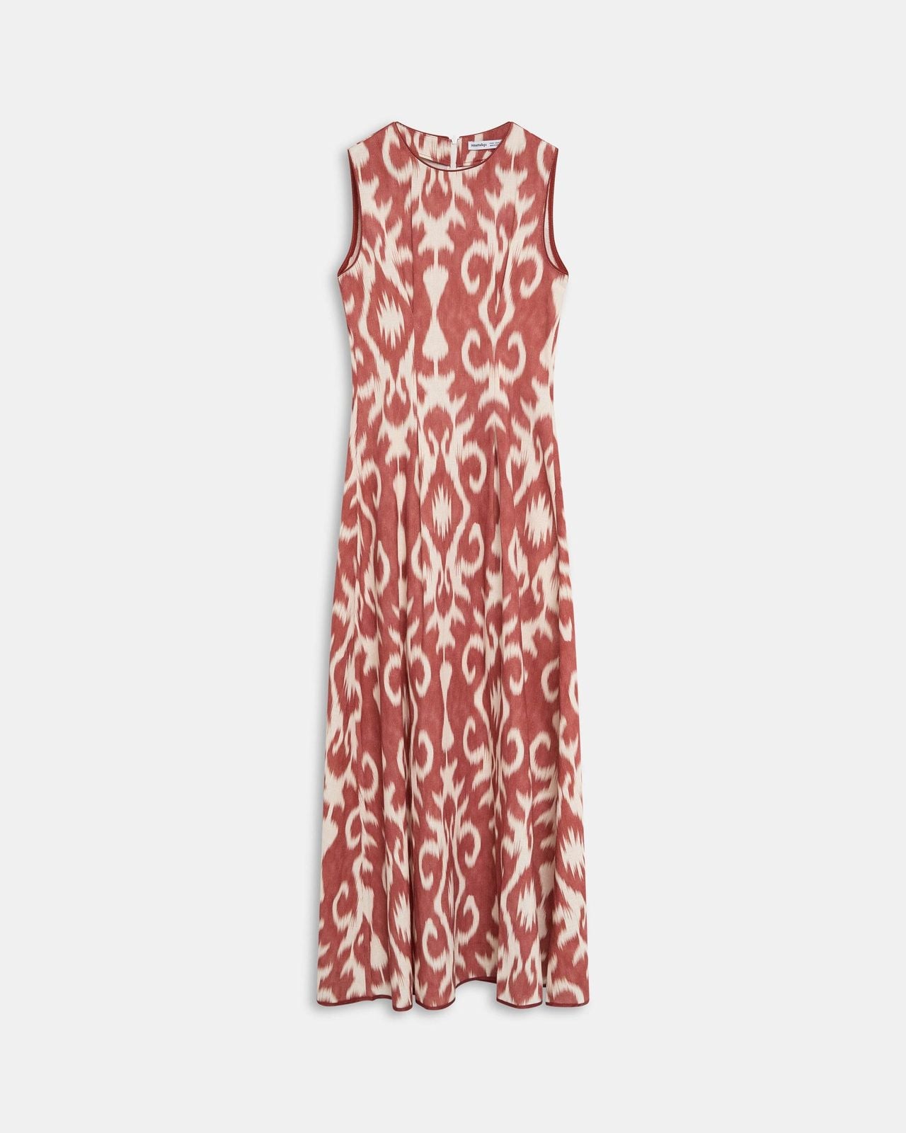 Vestido Sin Mangas Estampado Étnico Teja