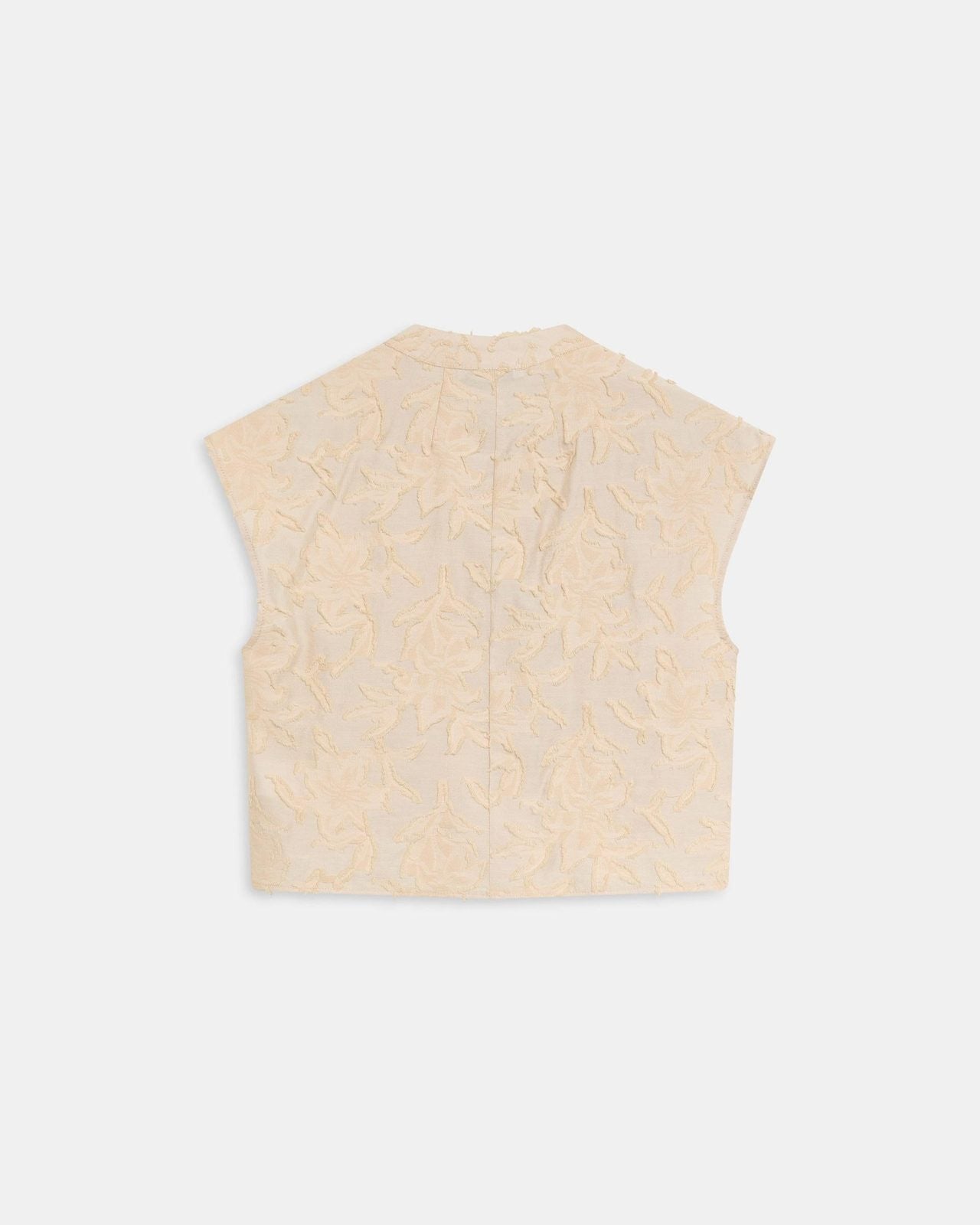 Blusa Botones Laterales Jacquard Crudo