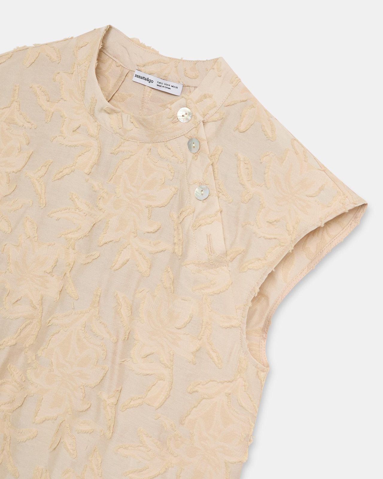 Blusa Botones Laterales Jacquard Crudo