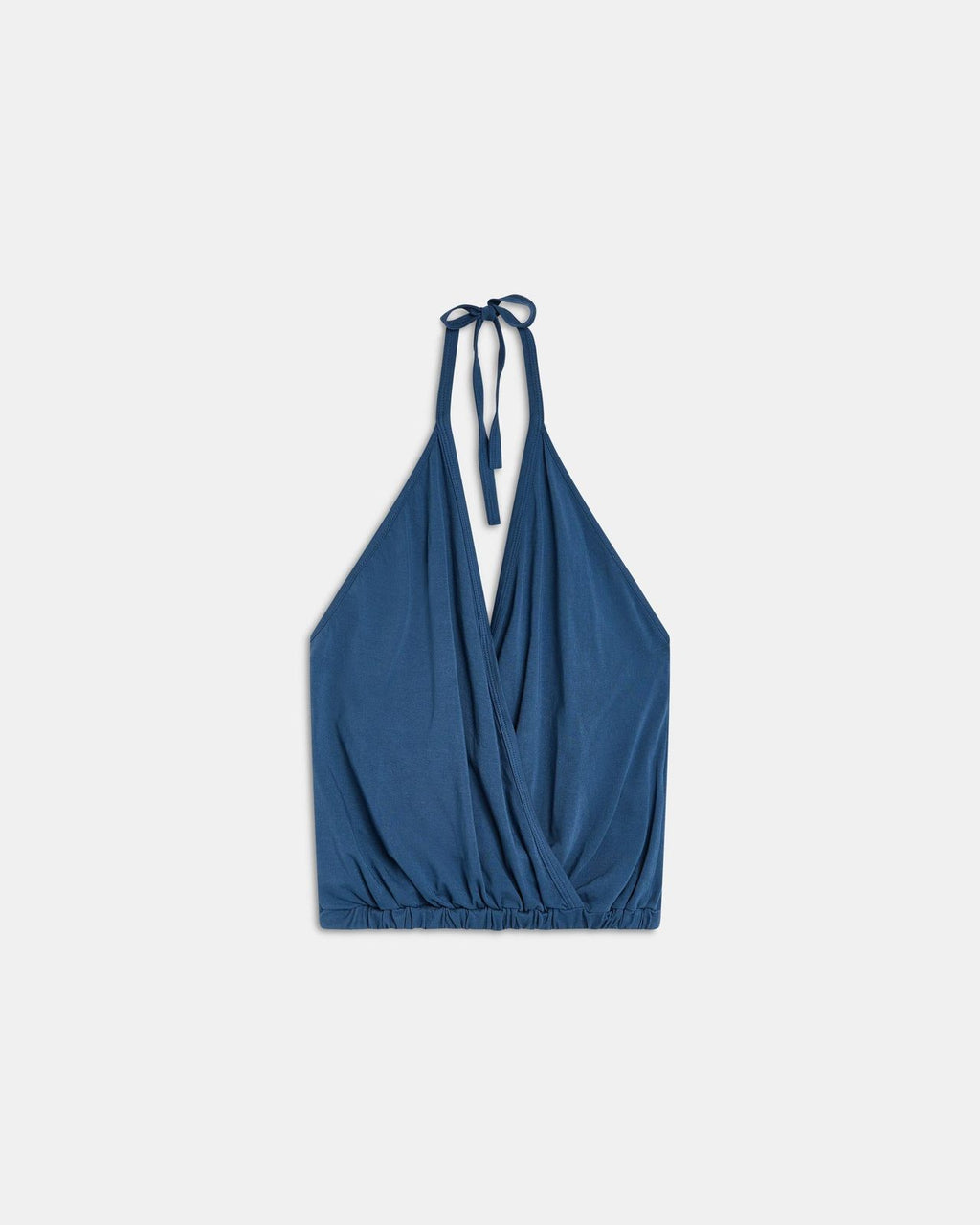 Camiseta Halter Cruzada Azul Marino