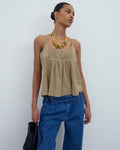 Top Tirantes Detalle Delantero Taupe