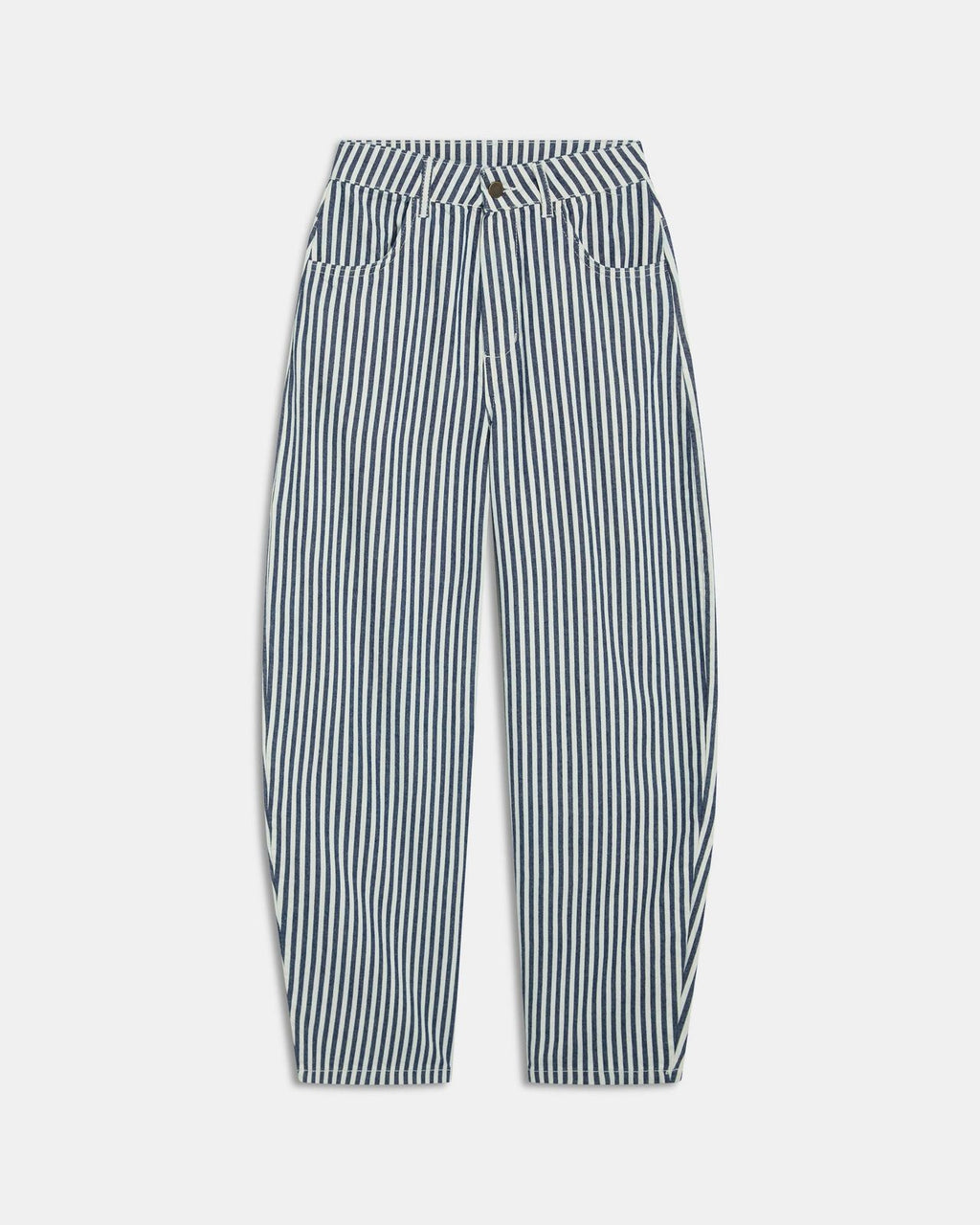 Jeans Balloon Rayas Bicolor Azul Oscuro