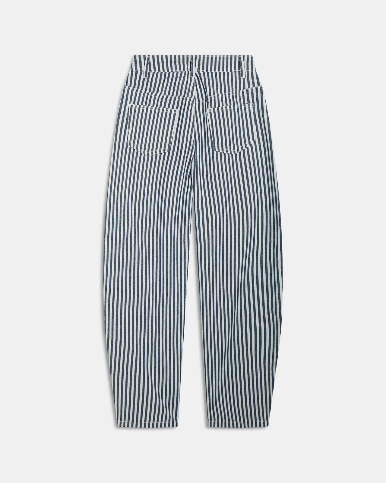 Jeans Balloon Rayas Bicolor Azul Oscuro
