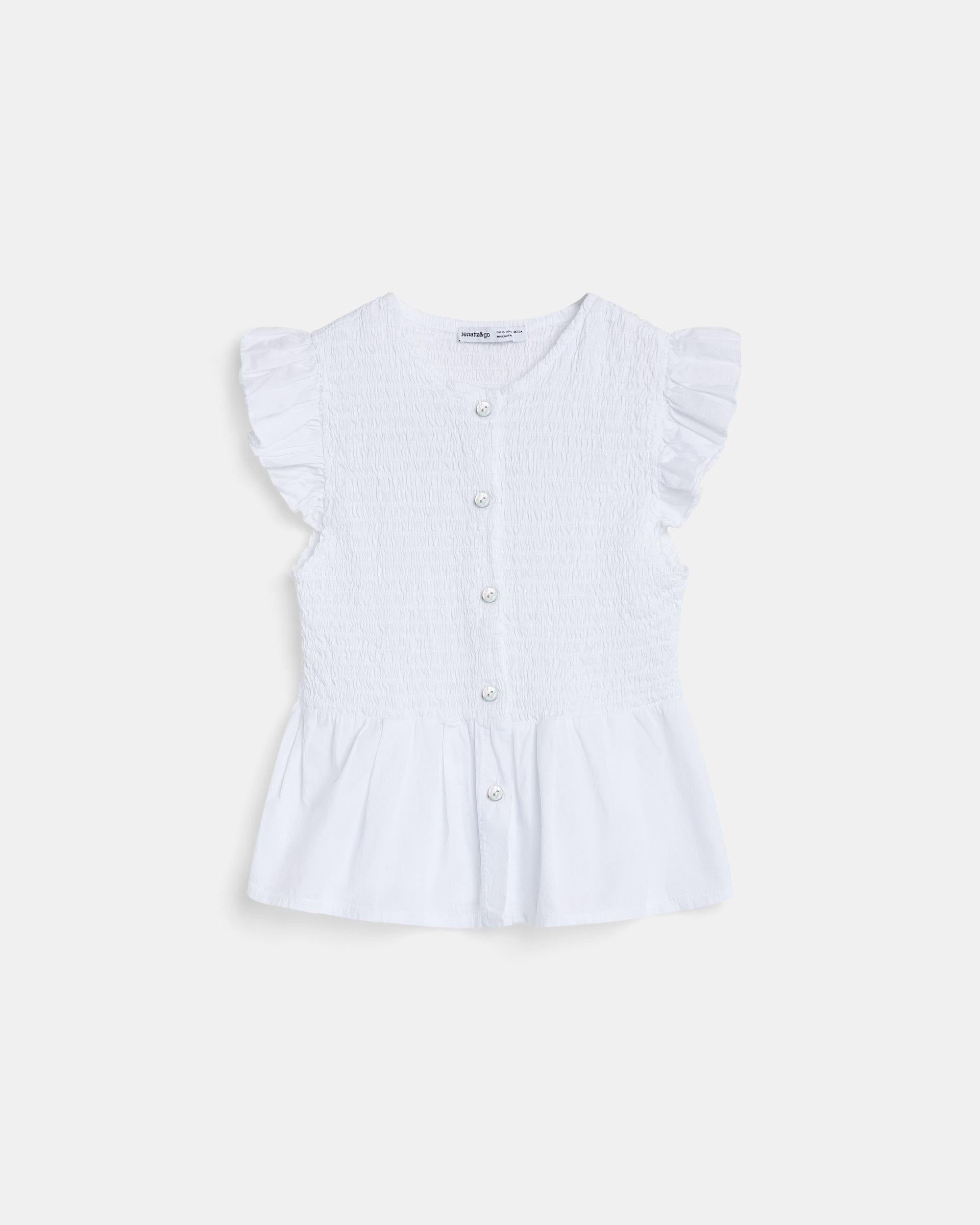 BLUSA NIDO DE ABEJA BOTONES DELANTERO