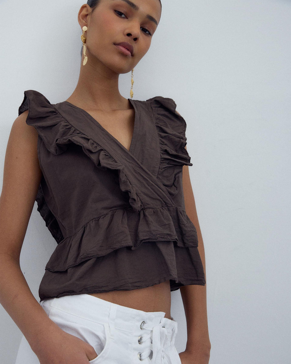BLUSA CRUZADA VOLANTES