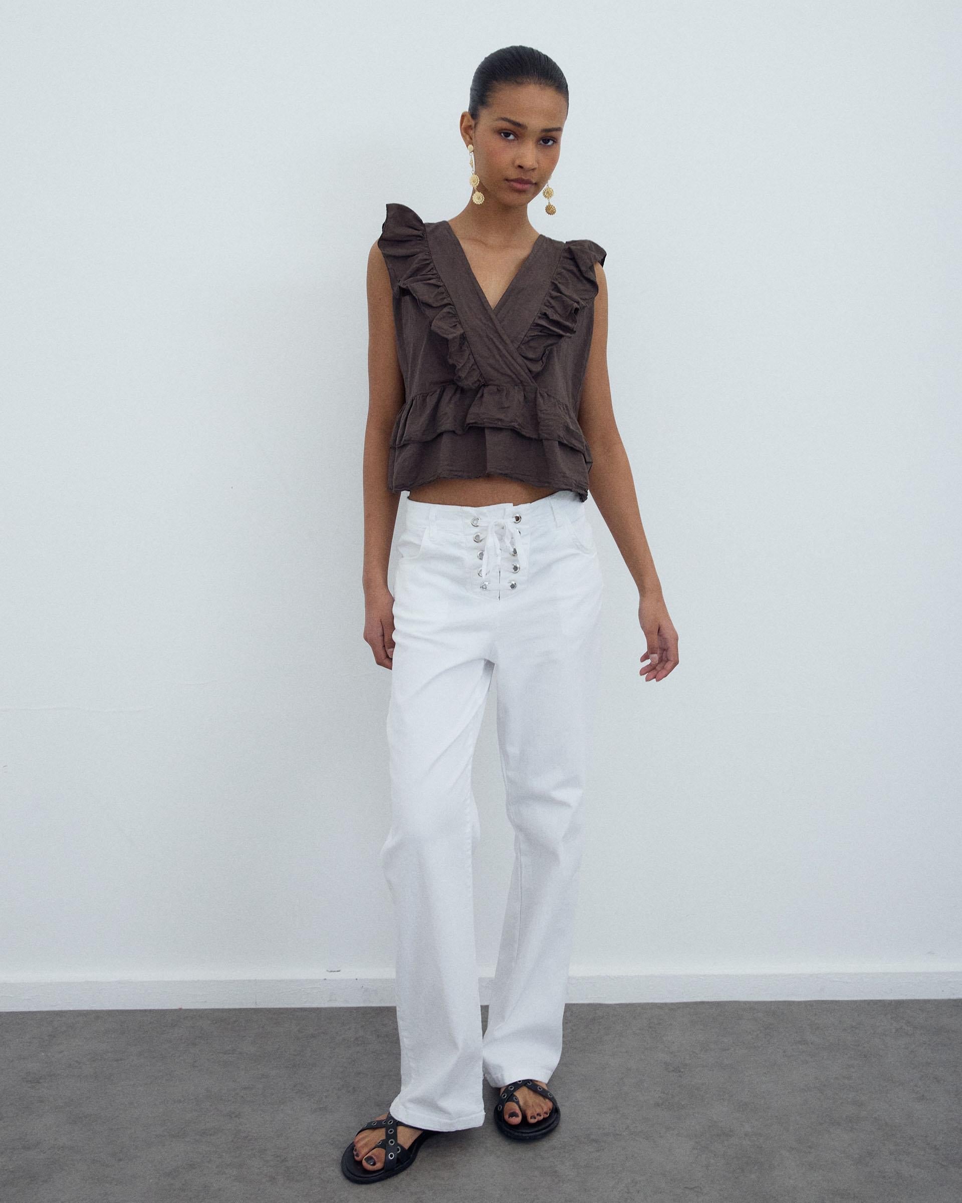 BLUSA CRUZADA VOLANTES