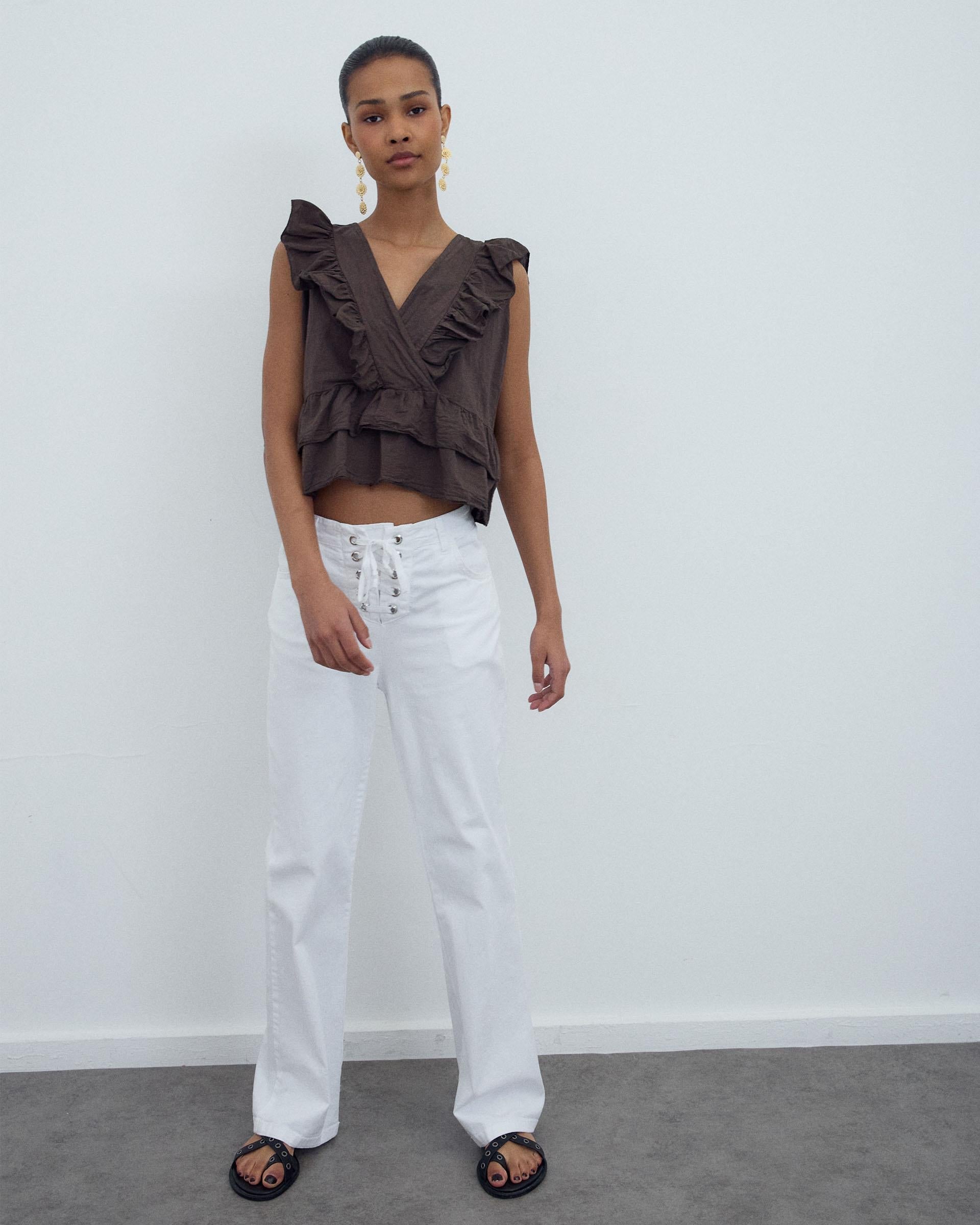 BLUSA CRUZADA VOLANTES