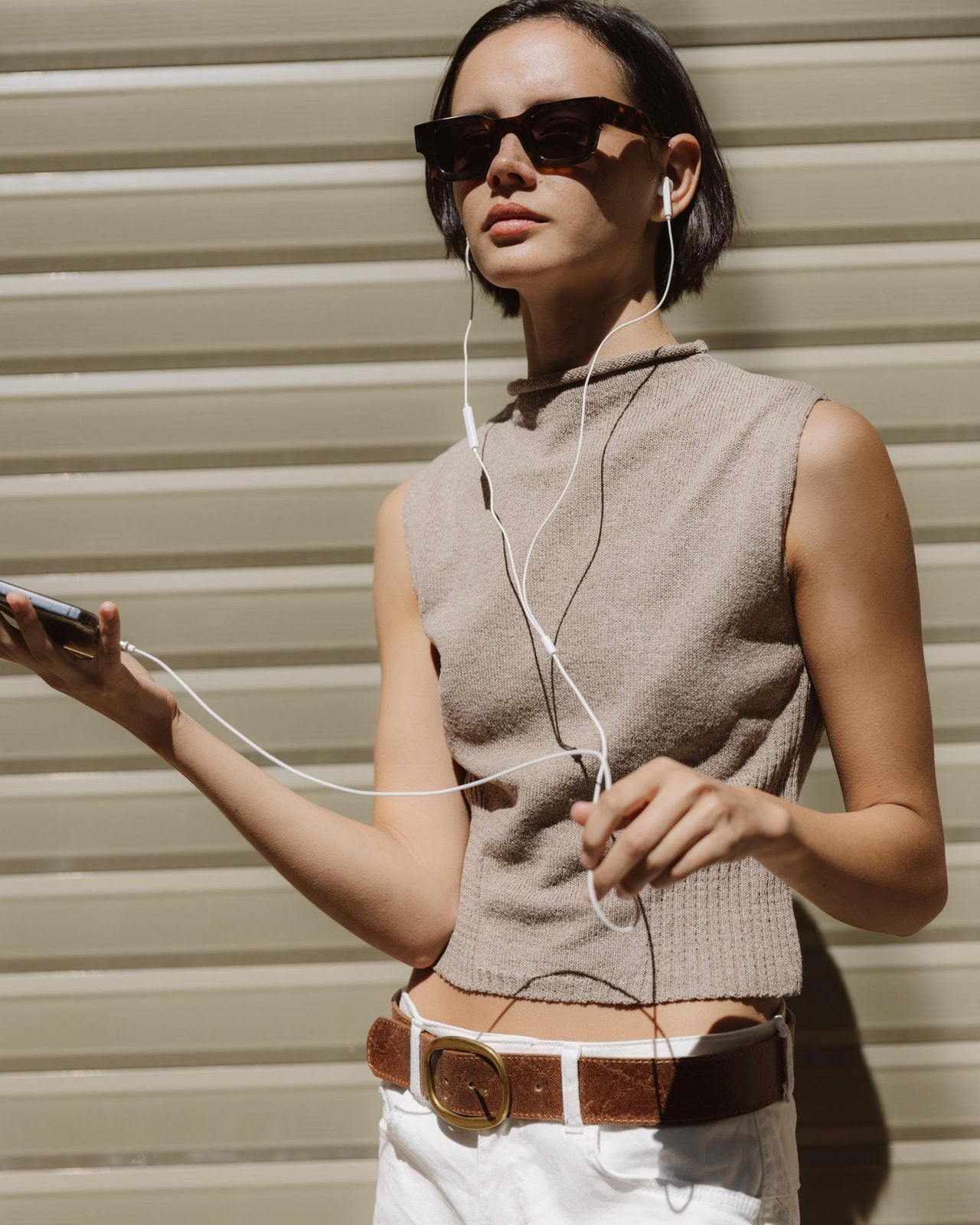 Top Punto Detalle Rib Beige