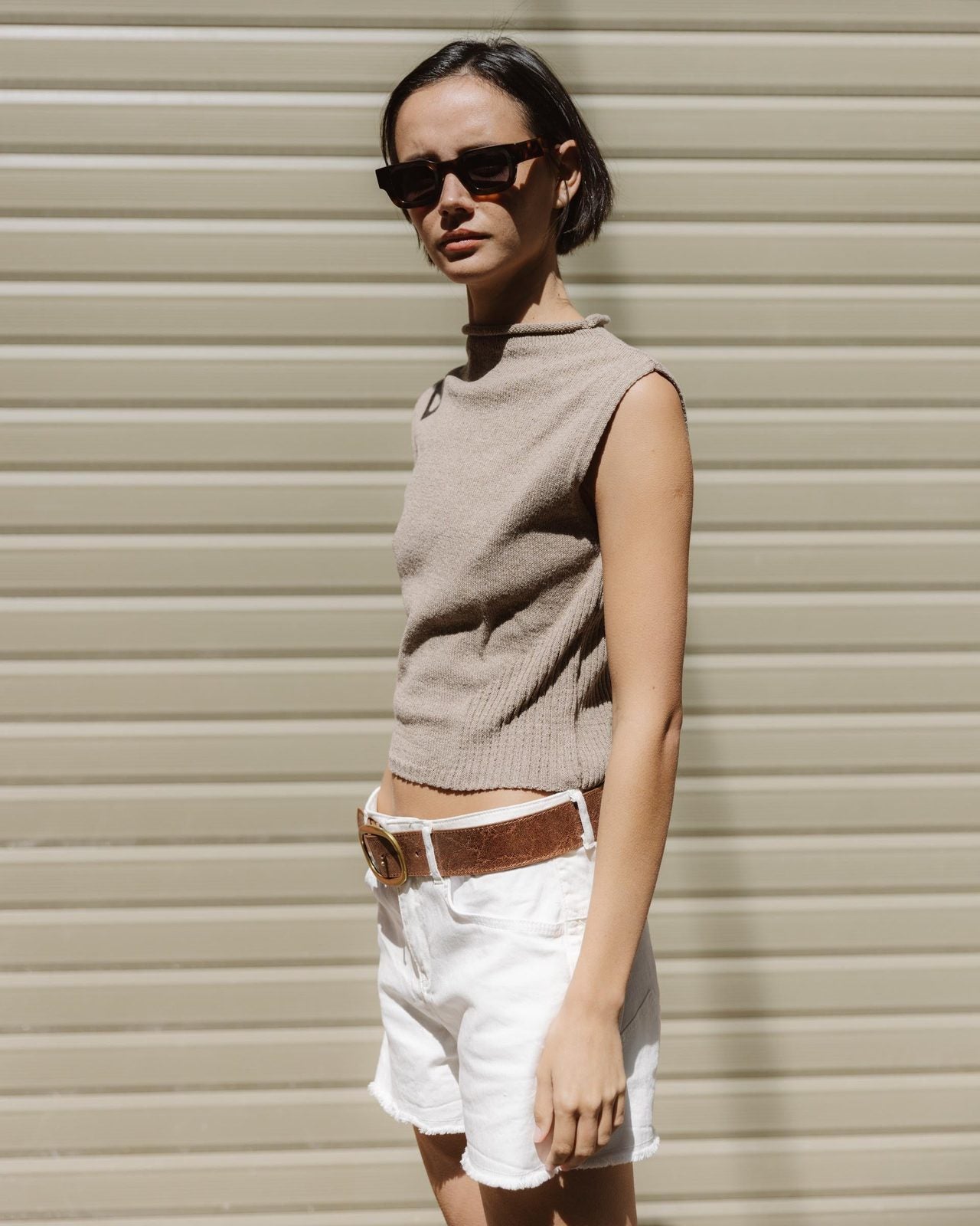 Top Punto Detalle Rib Beige