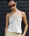 CAMISETA HALTER FRUNCIDO DELANTERO