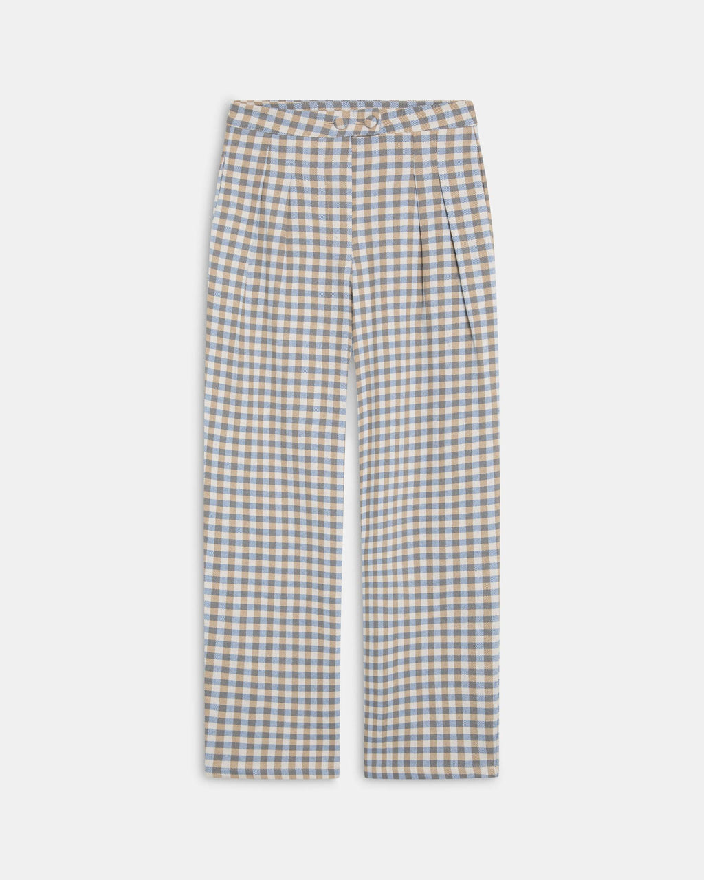 PANTALON WIDE LEG PINZAS CUADROS VICHY