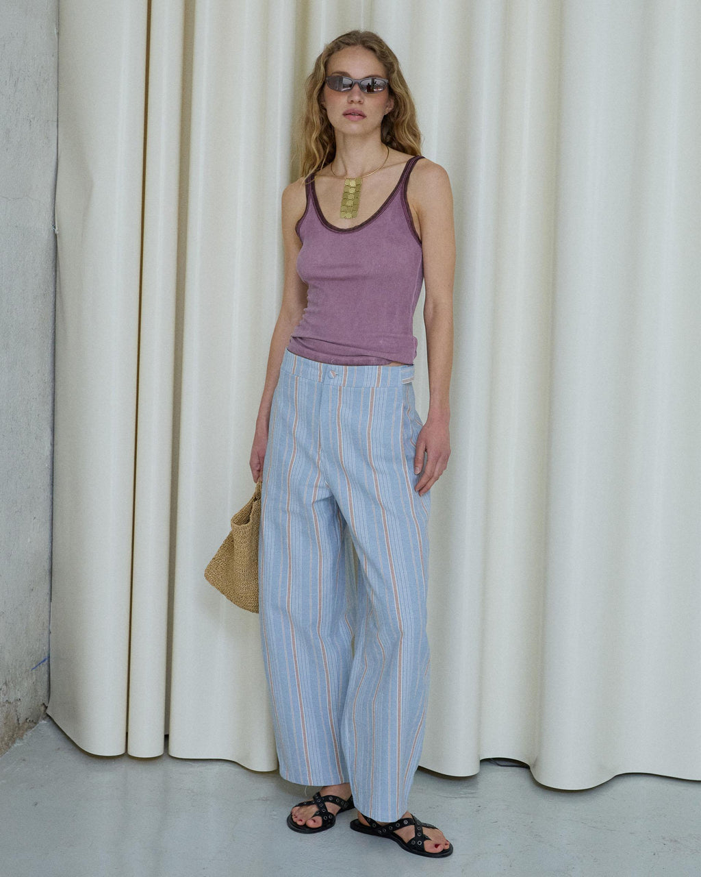 PANTALON BALLOON BOLSILLOS LATERALES RAYAS