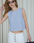 TOP SIN MANGAS CUELLO REDONDO RAYAS