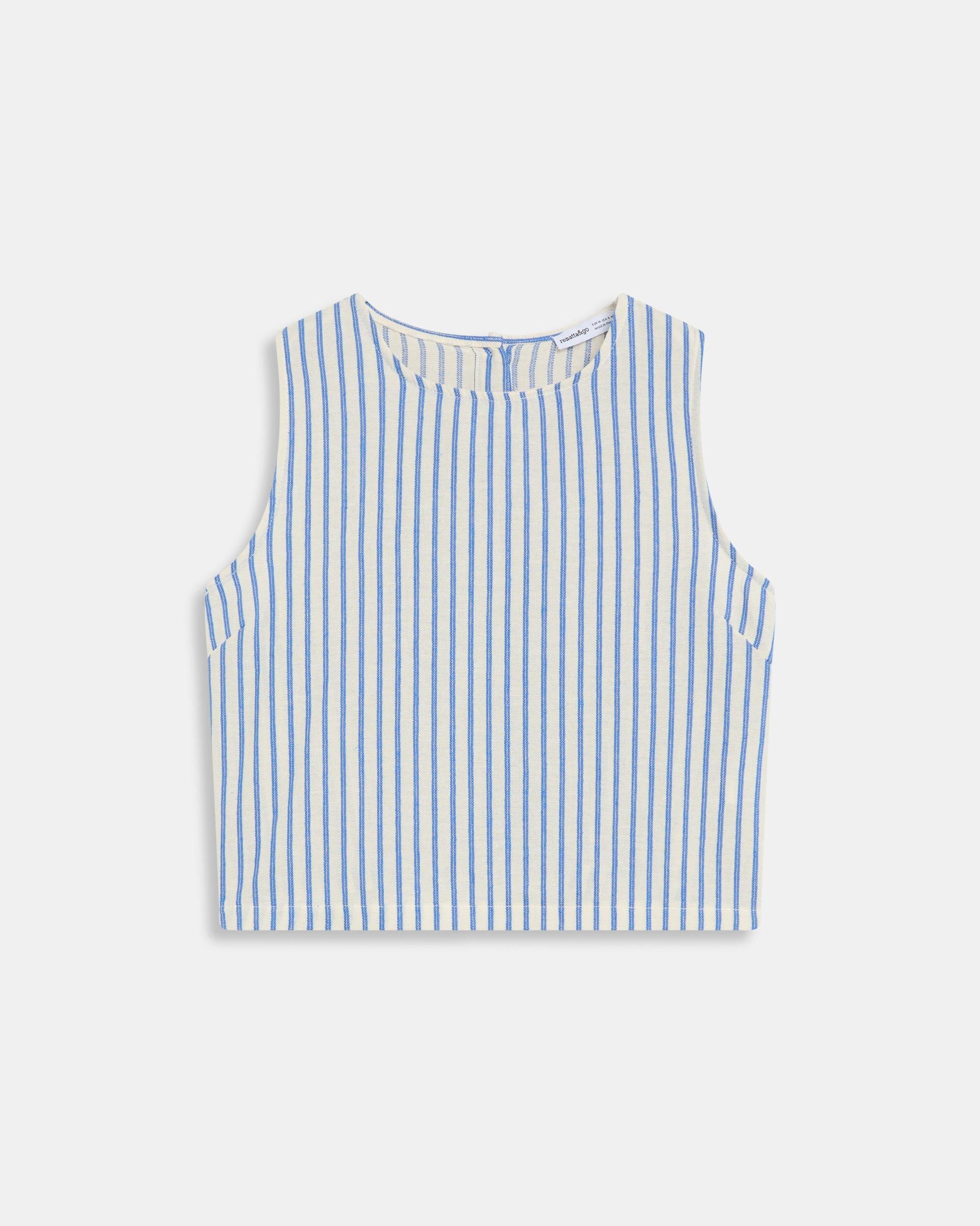 TOP SIN MANGAS CUELLO REDONDO RAYAS