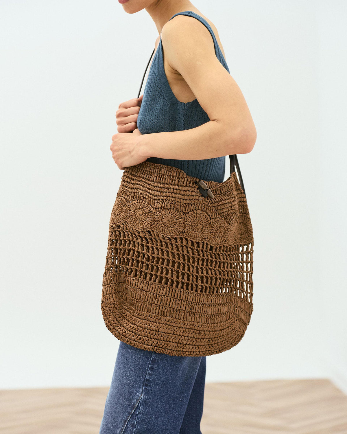 BOLSO HOMBRO RAFIA TROQUELADOS