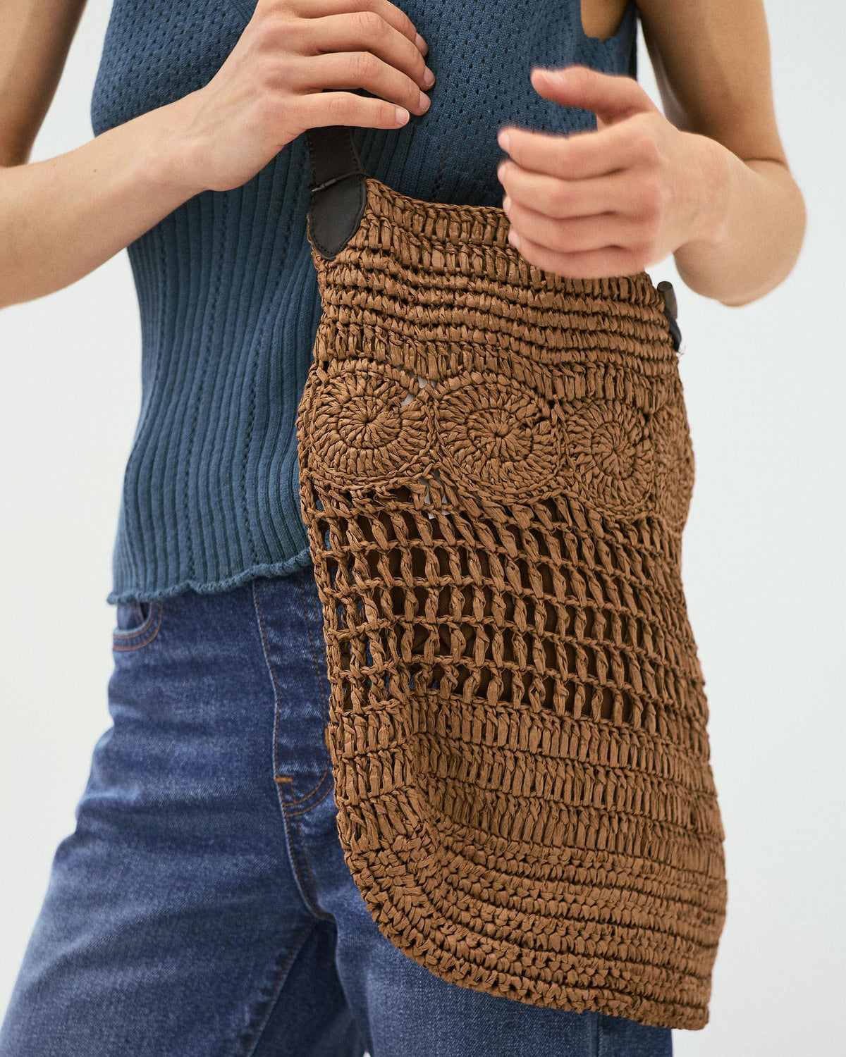 BOLSO HOMBRO RAFIA TROQUELADOS