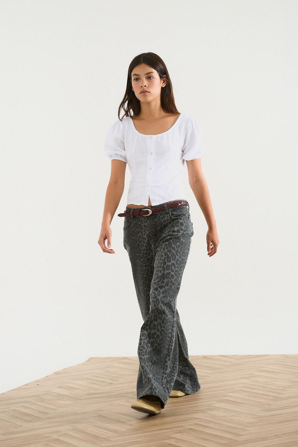 JEANS WIDE LEG ANIMAL PRINT